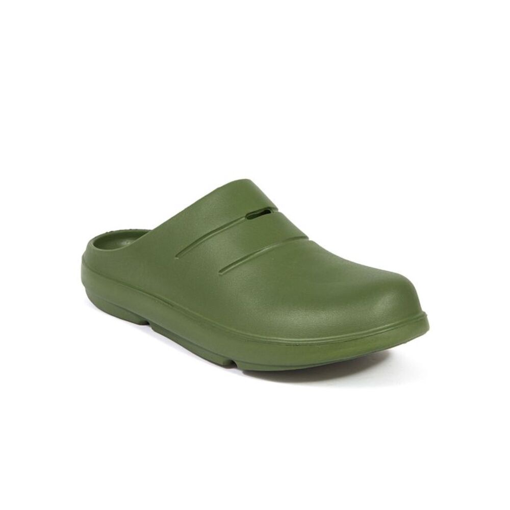 DEER STAGS Mens Green Cut Out Winston Round Toe Slip On Slippers Shoes 12 M